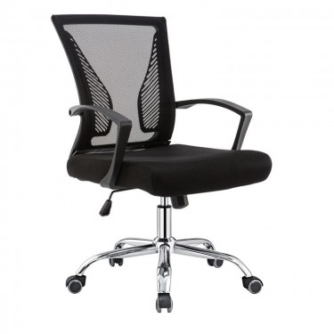 BF2120 Πολυθρόνα Γραφείου Βάση Χρώμιο - Mesh Μαύρο  57x65x92/102cm [-Μαύρο-] [-Ύφασμα Mesh-] ΕΟ258,1