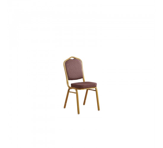 HILTON Καρέκλα Μέταλλο Βαφή Gold, Ύφασμα Καφέ  44x55x93cm [-Μπεζ-Tortora-Sand-Cappuccino-, -Χρυσό-] [-Μέταλλο-, -Ύφασμα-] ΕΜ513,9