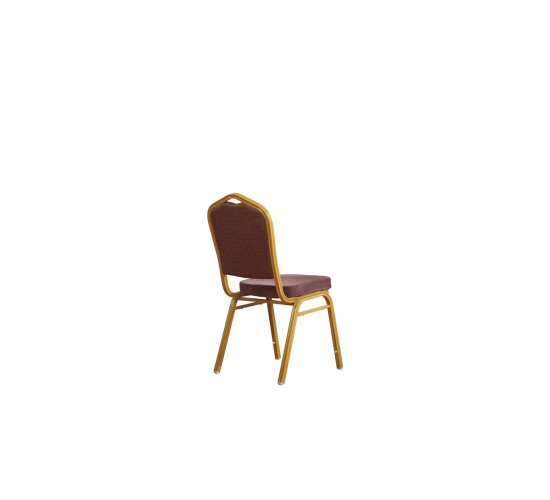 HILTON Καρέκλα Μέταλλο Βαφή Gold, Ύφασμα Καφέ  44x55x93cm [-Μπεζ-Tortora-Sand-Cappuccino-, -Χρυσό-] [-Μέταλλο-, -Ύφασμα-] ΕΜ513,9