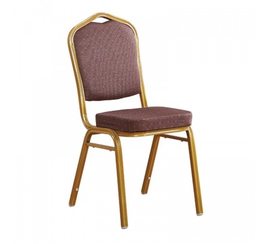 HILTON Καρέκλα Μέταλλο Βαφή Gold, Ύφασμα Καφέ  44x55x93cm [-Μπεζ-Tortora-Sand-Cappuccino-, -Χρυσό-] [-Μέταλλο-, -Ύφασμα-] ΕΜ513,9
