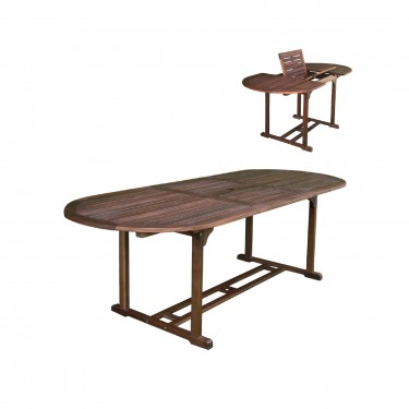 GARDEN Τραπέζι Επεκτεινόμενο Oval, Ξύλο Acacia  120/170x80 H.74cm [-Καρυδί-] [-Ξύλο-] Ε20215,9