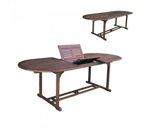 GARDEN Τραπέζι Επεκτεινόμενο Oval, Ξύλο Acacia  180/240x90 H.74cm [-Καρυδί-] [-Ξύλο-] Ε20212,9