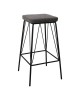 PANTON Σκαμπό BAR, Μέταλλο Βαφή Μαύρο, PU Απόχρωση Vintage Grey  43x43x76cm [-Γκρι-, -Μαύρο-] [-PU - PVC-, -Μέταλλο-] ΕΜ779,1