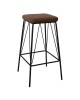 PANTON Σκαμπό BAR, Μέταλλο Βαφή Μαύρο, PU Απόχρωση Vintage Brown  43x43x76cm [-Καφέ-, -Μαύρο-] [-PU - PVC-, -Μέταλλο-] ΕΜ779,2