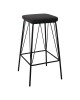 PANTON Σκαμπό BAR, Μέταλλο Βαφή Μαύρο, PU Απόχρωση Vintage Black  43x43x76cm [-Μαύρο-] [-PU - PVC-, -Μέταλλο-] ΕΜ779,3