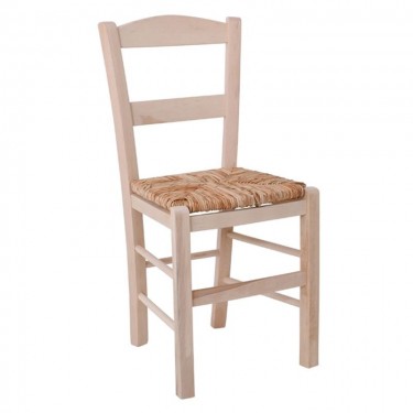 ΣΥΡΟΣ Καρέκλα Οξιά Βαφή Εμποτισμού Φυσικό, Κάθισμα Ψάθα  41x45x88cm [-Φυσικό-] [-Ξύλο-, -Ψάθα-] Ρ950,Ε1