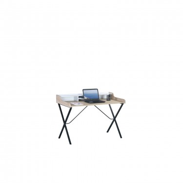 ΓΡΑΦΕΙΟ Μέταλλο Βαφή Μαύρο, Απόχρωση Σημύδας  100x60x88cm [-Μαύρο-, -Φυσικό-] [-MDF - Κόντρα Πλακέ - Καπλαμάς - Νοβοπάν-, -Μέταλλο-] ΕΟ423