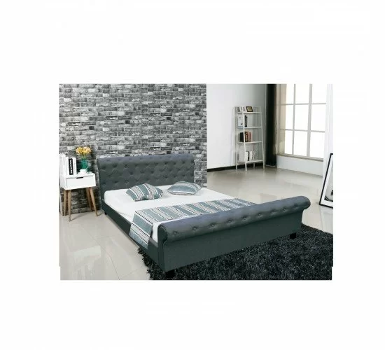 HARMONY Κρεβάτι Διπλό για Στρώμα 160x200cm, Ύφασμα Ανθρακί  169x240x104cm [-Ανθρακί-] [-Ύφασμα-] Ε8052,5