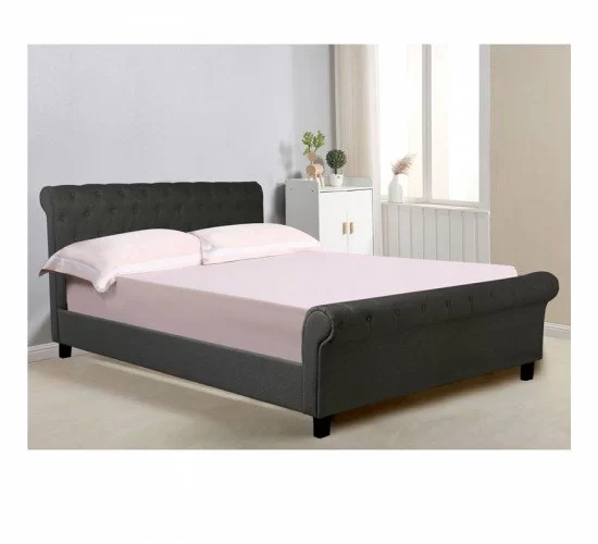 HARMONY Κρεβάτι Διπλό για Στρώμα 160x200cm, Ύφασμα Ανθρακί  169x240x104cm [-Ανθρακί-] [-Ύφασμα-] Ε8052,5