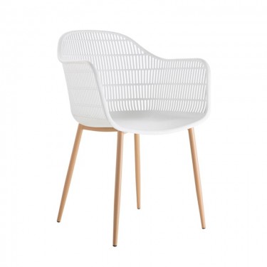 BERRY Πολυθρόνα Μέταλλο Βαφή Φυσικό, PP-UV Άσπρο  58x58x85cm [-Άσπρο-] [-PP - PC - ABS-, -Μέταλλο-] ΕΜ155,2