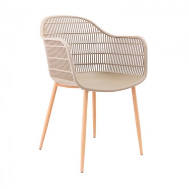 BERRY Πολυθρόνα Μέταλλο Βαφή Φυσικό, PP-UV Tortora  58x58x85cm [-Μπεζ-Tortora-Sand-Cappuccino-, -Φυσικό-] [-PP - PC - ABS-, -Μέταλλο-] ΕΜ155,3