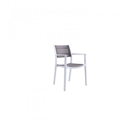 AKRON Πολυθρόνα PP-UV Άσπρο - Sand Beige  60x55x85cm [-Άσπρο-, -Μπεζ-Tortora-Sand-Cappuccino-] [-PP - PC - ABS-] Ε350,11
