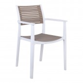 AKRON Πολυθρόνα PP-UV Άσπρο - Sand Beige  60x55x85cm [-Άσπρο-, -Μπεζ-Tortora-Sand-Cappuccino-] [-PP - PC - ABS-] Ε350,11