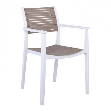 AKRON Πολυθρόνα PP-UV Άσπρο - Sand Beige  60x55x85cm [-Άσπρο-, -Μπεζ-Tortora-Sand-Cappuccino-] [-PP - PC - ABS-] Ε350,11