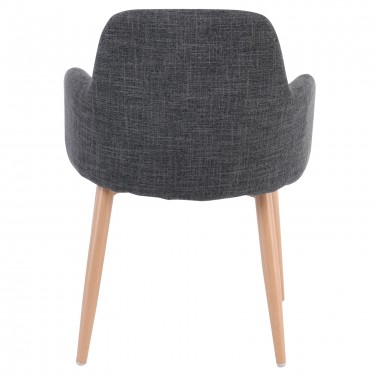 SOUL Πολυθρόνα Τραπεζαρίας Σαλονιού - Κουζίνας, Μέταλλο Βαφή Φυσικό, Ύφασμα Γκρι  57x60x78cm [-Γκρι-, -Φυσικό-] [-Μέταλλο-, -Ύφασμα-] ΕΜ713,2