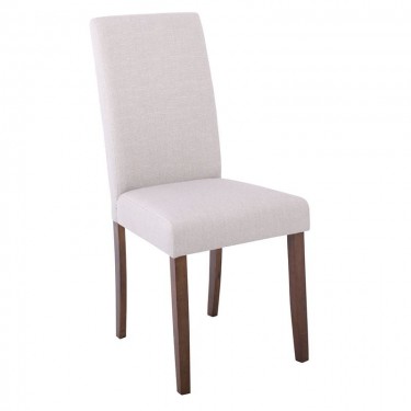 OPTIMAL Καρέκλα Τραπεζαρίας, Απόχρωση Καρυδί Ύφασμα Μπεζ  43x55x96cm [-Καρυδί-, -Μπεζ-Tortora-Sand-Cappuccino-] [-Ξύλο-, -Ύφασμα-] Ε801,1