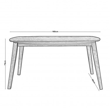 DOM Τραπέζι Τραπεζαρίας Mdf Απόχρωση Oak  150x90x75cm [-Φυσικό-] [-Ξύλο-] Ε803