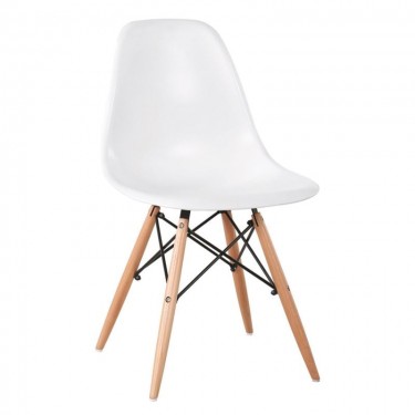 ART Wood Καρέκλα Τραπεζαρίας – Κουζίνας, Πόδια Οξιά, Κάθισμα PP Άσπρο - Πλήρως K/D  46x49x82cm [-Άσπρο-, -Φυσικό-] [-PP - PC - ABS-, -Ξύλο-] ΕΜ123,1KD