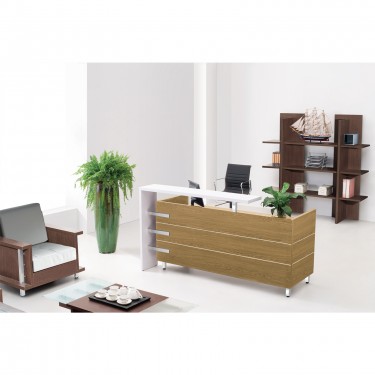 Reception PROJECT Απόχρωση Sonoma - Άσπρο  180x75x110cm [-Άσπρο-, -Φυσικό-] [-Melamine-] ΕΟ944