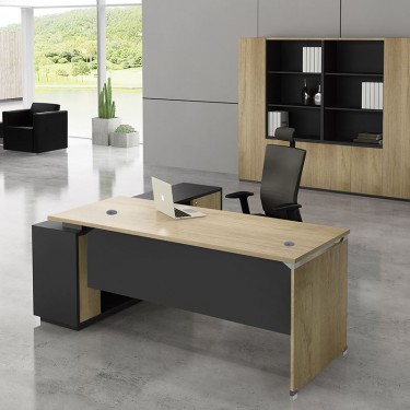 PROJECT Γραφείο Δεξιά Γωνία, Απόχρωση Sonoma - Γκρι  180x80/160x40 (H.75)cm [-Ανθρακί-, -Φυσικό-] [-Melamine-] ΕΟ935,R