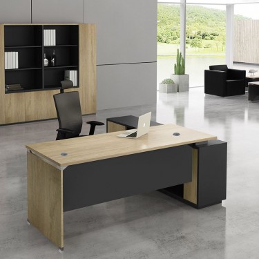 PROJECT Γραφείο Αριστερή Γωνία, Απόχρωση Sonoma - Γκρι  200x90/200x40 H.75/65cm [-Ανθρακί-, -Φυσικό-] [-Melamine-] ΕΟ936,L