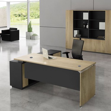 PROJECT Γραφείο Δεξιά Γωνία, Απόχρωση Sonoma - Γκρι  200x90/200x40 H.75/65cm [-Ανθρακί-, -Φυσικό-] [-Melamine-] ΕΟ936,R