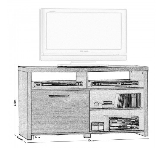 ANALOG Έπιπλο TV Απόχρωση Wenge  110x45x63cm [-Wenge-] [-Paper-] Ε7384,1