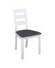 MILLER Καρέκλα Οξυά Άσπρο, Ύφασμα Γκρι  45x52x97cm [-Άσπρο/Γκρι-] [-Ξύλο/Ύφασμα-] Ε782,2