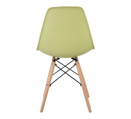 ART Wood Kαρέκλα Τραπεζαρίας Κουζίνας Ξύλο - PP Πράσινο  46x52x82cm [-Φυσικό/Πράσινο-] [-Ξύλο/PP - PC - ABS-] ΕΜ123,4W