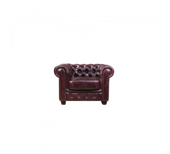 CHESTERFIELD 689 Πολυθρόνα Σαλονιού - Καθιστικού, Δέρμα, Απόχρωση Antique Red  103x92x72cm [-Κόκκινο-] [-Leather - Rubica Leather-] Ε9574,14