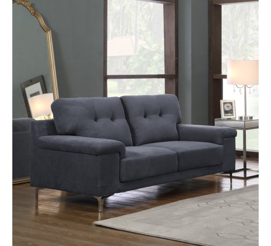 NOTE Kαναπές Σαλονιού - Καθιστικού 2Θέσιος, Ύφασμα Μπλε - Γκρι  171x89x85cm [-Μπλε-] [-Ύφασμα-] Ε965,21