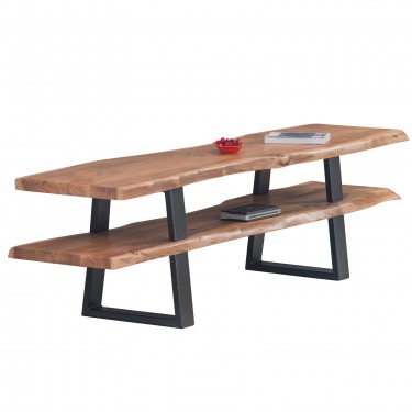 LIZARD Έπιπλο TV Μέταλλο Βαφή Μαύρο, Ξύλο Ακακία Φυσικό  140x40x50cm [-Μαύρο-, -Φυσικό-] [-Μέταλλο-, -Ξύλο-] ΕΑ7091