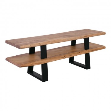 LIZARD Έπιπλο TV Μέταλλο Βαφή Μαύρο, Ξύλο Ακακία Φυσικό  140x40x50cm [-Μαύρο-, -Φυσικό-] [-Μέταλλο-, -Ξύλο-] ΕΑ7091