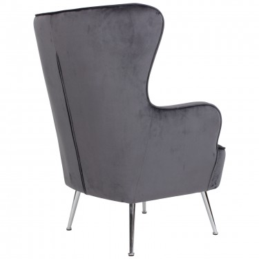 CROMA Πολυθρόνα - Μπερζέρα Σαλονιού - Καθιστικού, Ύφασμα Γκρι Velure  76x80x104cm [-Γκρι-] [-Ύφασμα-] Ε7138,7