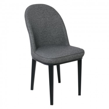 TEX Καρέκλα Τραπεζαρίας Κουζίνας, Μέταλλο Βαφή Μαύρο, Linen PU Ανθρακί  47x60x90cm [-Ανθρακί-, -Μαύρο-] [-PU - PVC-, -Μέταλλο-] ΕΜ164,2