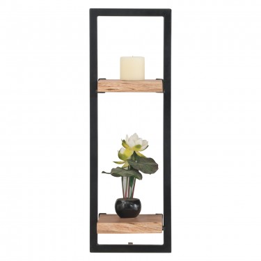 LIZARD Frame Ράφι Μέταλλο Βαφή Μαύρο, Ξύλο Ακακία Φυσικό  20x25x75cm [-Μαύρο-, -Φυσικό-] [-Μέταλλο-, -Ξύλο-] ΕΑ7070,2