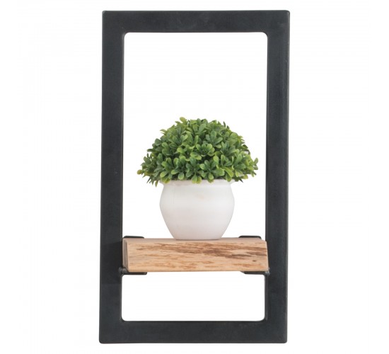 LIZARD Frame Ράφι Μέταλλο Βαφή Μαύρο, Ξύλο Ακακία Φυσικό  20x25x35cm [-Μαύρο-, -Φυσικό-] [-Μέταλλο-, -Ξύλο-] ΕΑ7070,3