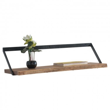 WALL-1 Ράφι Τοίχου Μέταλλο Βαφή Μαύρο, Ξύλο Ακακία Φυσικό  80x25x20cm [-Μαύρο-, -Φυσικό-] [-Μέταλλο-, -Ξύλο-] ΕΑ7072,1