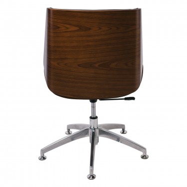 BF9860V Πολυθρόνα Επισκέπτη Μέταλλο Χρώμιο Καρυδί - Pu Μαύρο  65x66x82/90cm [-Καφέ-, -Μαύρο-] [-PU - PVC-, -Ξύλο-] ΕΟ539,1