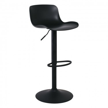 MOSS Σκαμπό BAR με Πλάτη, Μέταλλο Βαφή Μαύρο, PP Μαύρο, Ρύθμιση Ύψους, Περιστρεφόμενο  44x45x58/81-79/102cm [-Μαύρο-] [-PP - PC - ABS-, -Μέταλλο-] ΕΜ200,1