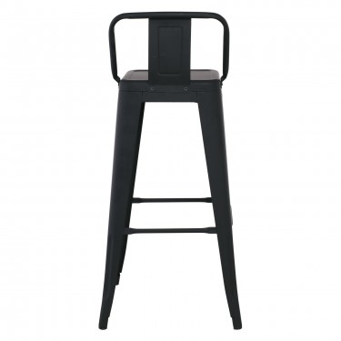 RELIX Σκαμπό Bar με Πλάτη, Μέταλλο Βαφή Μαύρο Εxtra Matte  44x44x76/97cm [-Μαύρο-] [-Μέταλλο-] Ε5199,1ΜW