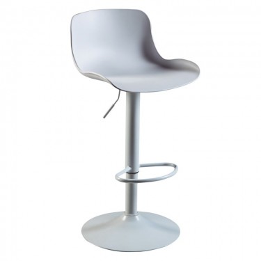 MOSS Σκαμπό BAR με Πλάτη, Μέταλλο Βαφή Άσπρο, PP Άσπρο, Ρύθμιση Ύψους, Περιστρεφόμενο  44x45x58/81-79/102cm [-Άσπρο-] [-PP - PC - ABS-, -Μέταλλο-] ΕΜ200,2