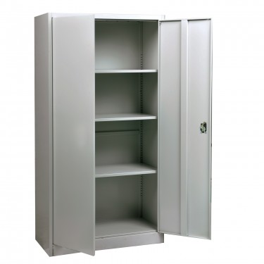 ΝΤΟΥΛΑΠΑ Δίφυλλη, 4 Ράφια, Μέταλλο Βαφή Γκρι  90x40x185cm [-Γκρι-] [-Μέταλλο-] Ε6008,1