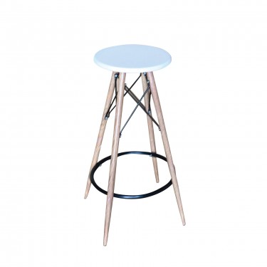 MACK Σκαμπό BAR, Μέταλλο Βαφή Φυσικό, Κάθισμα Απόχρωση Άσπρο  Φ30cm Η.72cm [-Άσπρο-, -Φυσικό-] [-MDF - Κόντρα Πλακέ - Καπλαμάς - Νοβοπάν-, -Μέταλλο-] ΕΜ9799,1