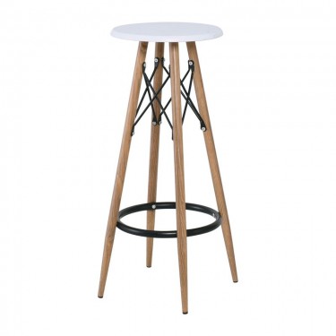 MACK Σκαμπό BAR, Μέταλλο Βαφή Φυσικό, Κάθισμα Απόχρωση Άσπρο  Φ30cm Η.72cm [-Άσπρο-, -Φυσικό-] [-MDF - Κόντρα Πλακέ - Καπλαμάς - Νοβοπάν-, -Μέταλλο-] ΕΜ9799,1