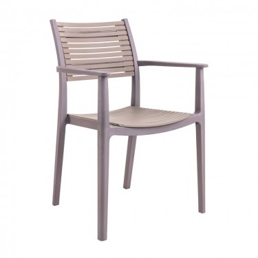 AKRON Πολυθρόνα PP-UV Sand Beige - Tortora  60x55x85cm [-Μπεζ-Tortora-Sand-Cappuccino-] [-PP - PC - ABS-] Ε350,21