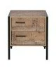 PALLET-W Κομοδίνο με 2 Συρτάρια Μέταλλο Βαφή Μαύρο - Antique Oak  44x40x50cm [-Μαύρο/Καρυδί-] [-Μέταλλο/Paper-] Ε8433,W