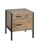 PALLET-W Κομοδίνο με 2 Συρτάρια Μέταλλο Βαφή Μαύρο - Antique Oak  44x40x50cm [-Μαύρο/Καρυδί-] [-Μέταλλο/Paper-] Ε8433,W
