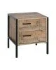 PALLET-W Κομοδίνο με 2 Συρτάρια Μέταλλο Βαφή Μαύρο - Antique Oak  44x40x50cm [-Μαύρο/Καρυδί-] [-Μέταλλο/Paper-] Ε8433,W