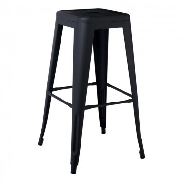 RELIX Σκαμπό Bar Στοιβαζόμενο, Μέταλλο Βαφή Μαύρο Extra Matte  42x42 H.76cm [-Μαύρο-] [-Μέταλλο-] Ε5190,1ΜW